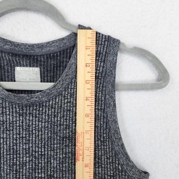 Athleta Shirt Womens Small Gray Ribbed Renew Knit Tank Top Sleeveless Casual - Picture 4 of 8